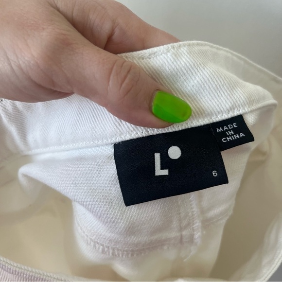 Lazy Oaf White Denim Button Front Mini Skirt UK 6 / US 2 XS - Picture 2 of 4